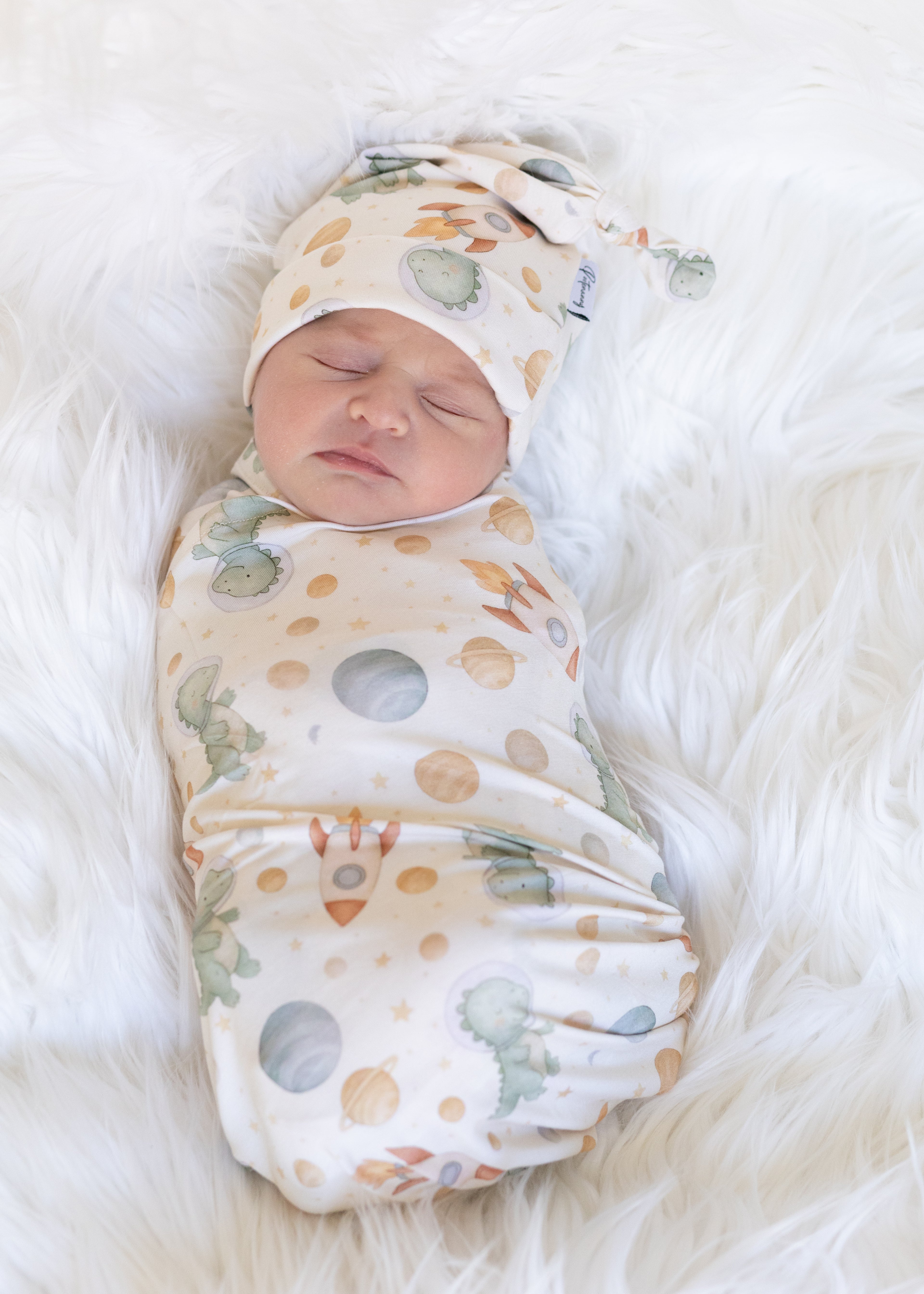 Space Dino Swaddle and Hat Set