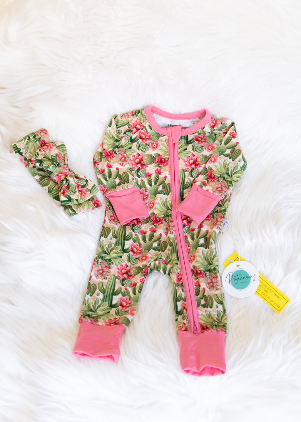 Cactus Cutie Pajama and Bow Set