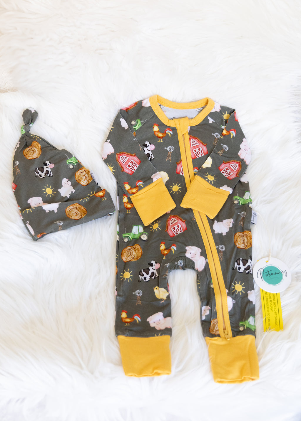 Farming Fun Pajama & Hat Set