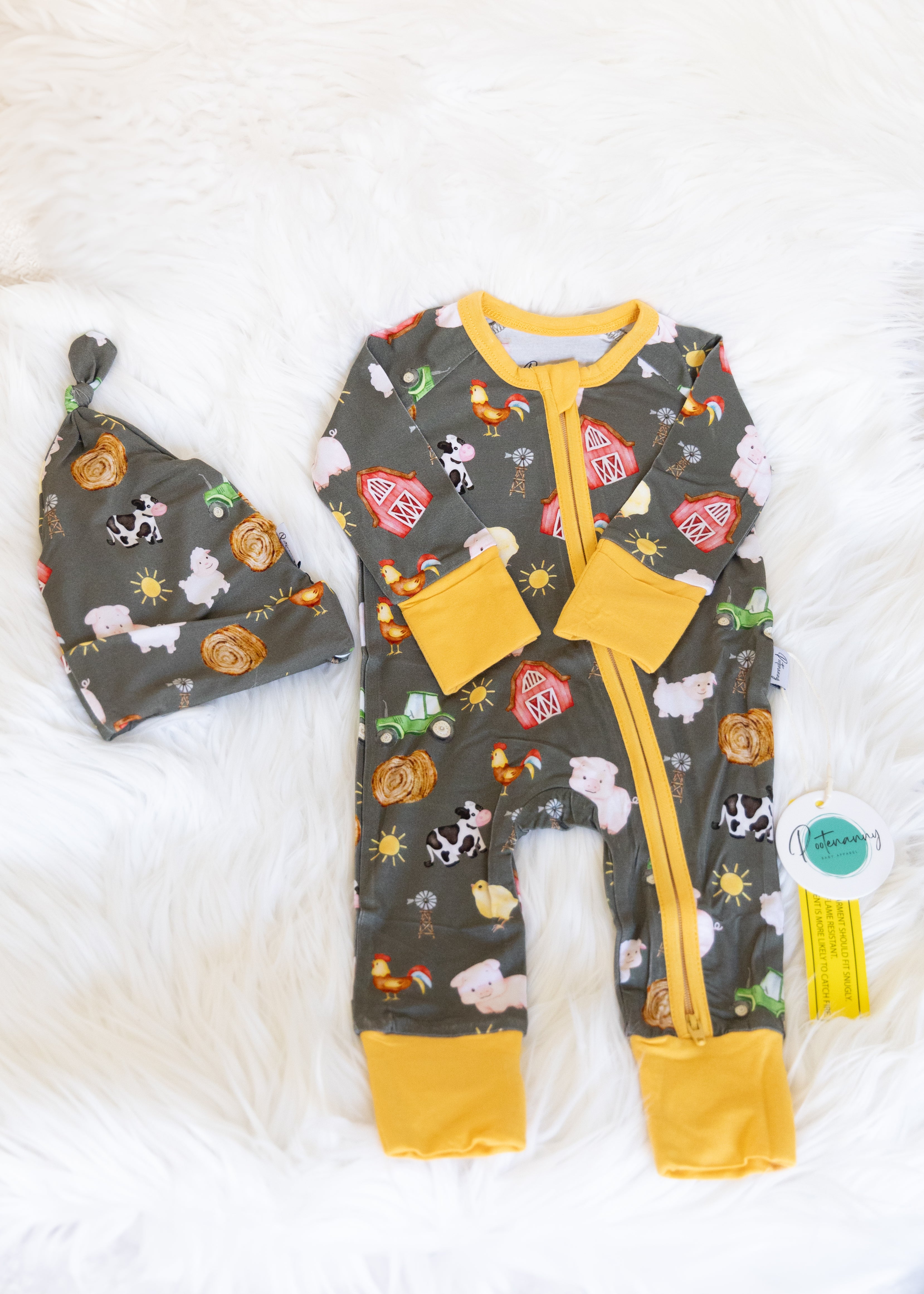 Farming Fun Pajama & Hat Set