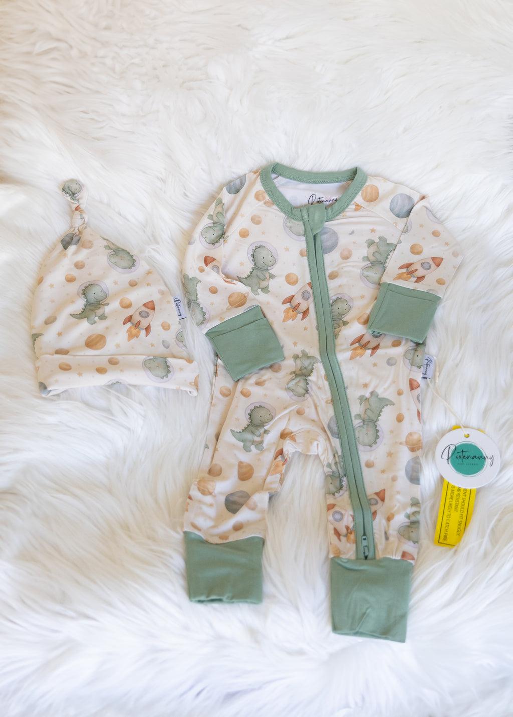 Space Dino Pajama & Hat Set
