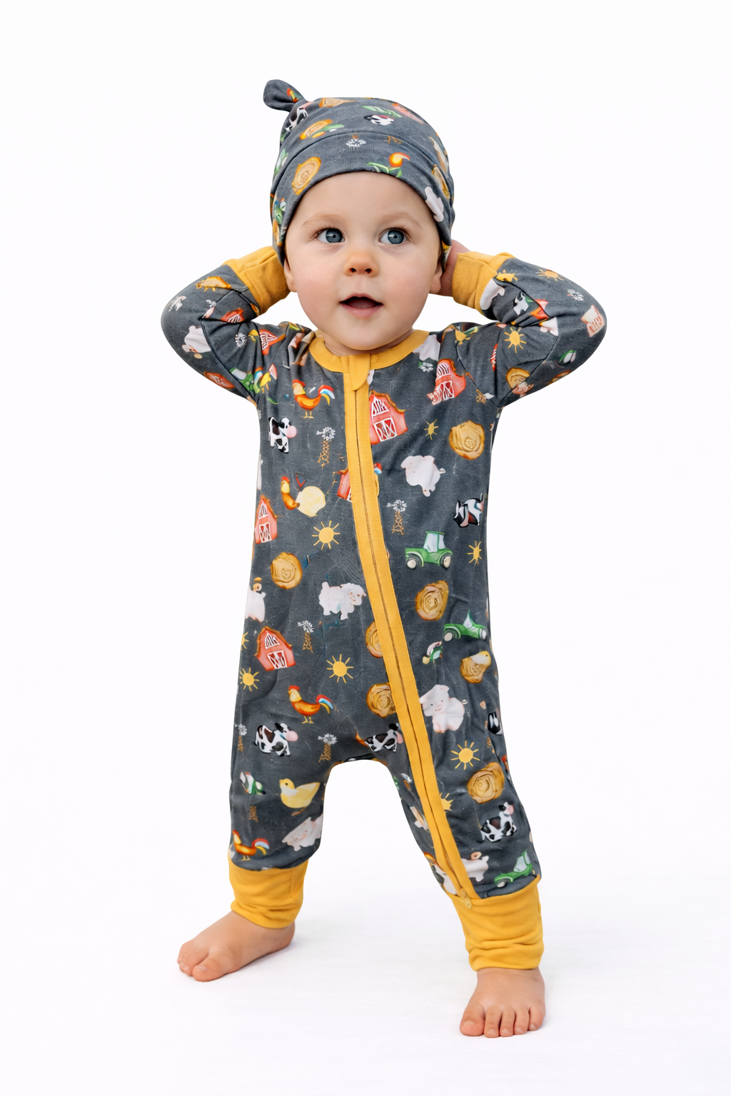 Farming Fun Pajama & Hat Set