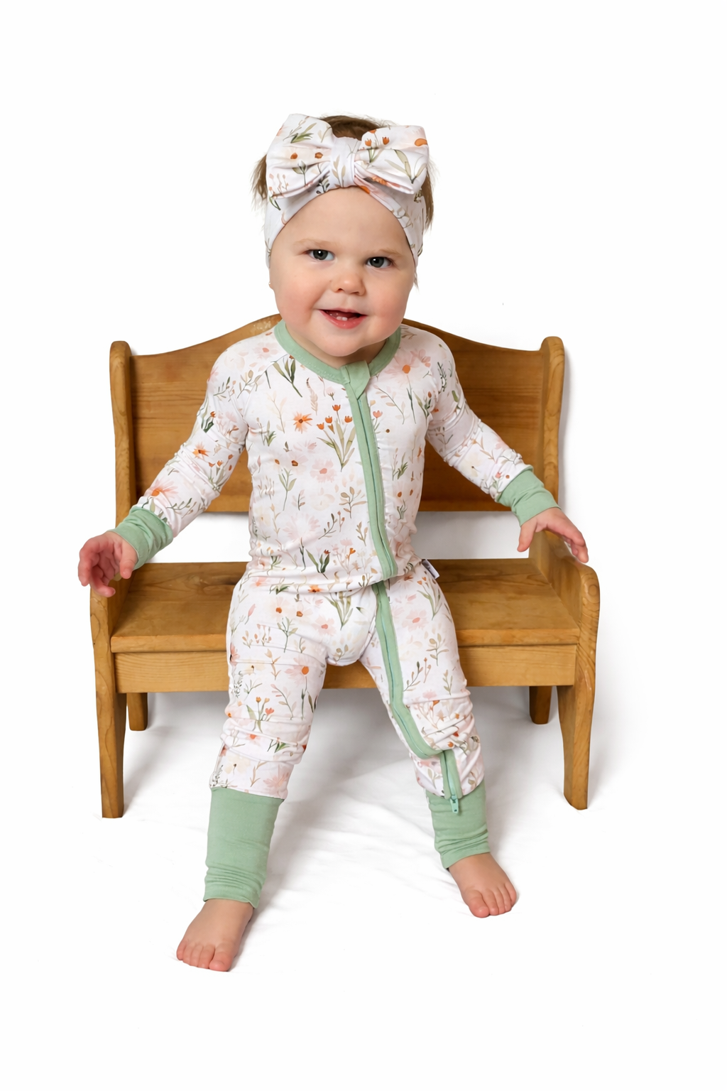 Cross and Flower Pajama and Bow Set